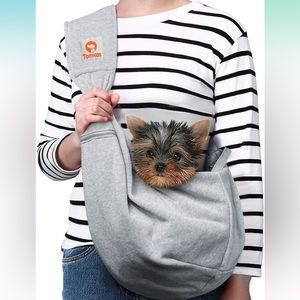 Tomkas gray plaid reversable pet sling pet carrier NWOT